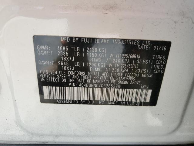 Photo 10 from auction – 2016 SUBARU OUTBACK 2. with VIN 4S4BSBNC7G3285270