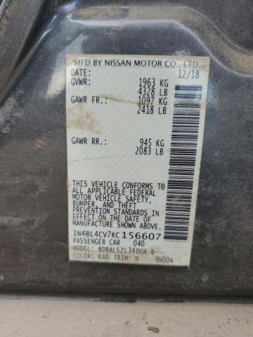 Photo 10 from auction – 2019 NISSAN ALTIMA SR with VIN 1N4BL4CV7KC156607