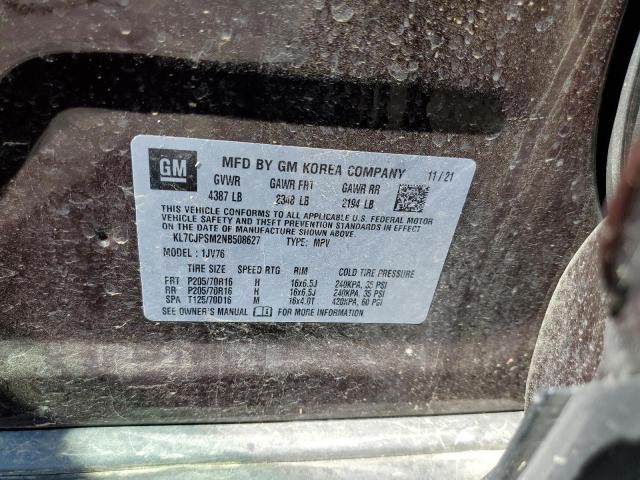 Photo 10 from auction – 2022 CHEVROLET TRAX 1LT with VIN KL7CJPSM2NB508627