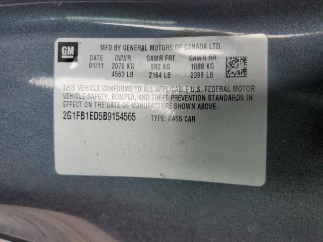 Photo 10 from auction – 2011 CHEVROLET CAMARO LT with VIN 2G1FB1ED5B9154565