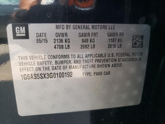 Photo 10 from auction – 2016 CADILLAC CTS PERFOR with VIN 1G6AS5SX3G0100192