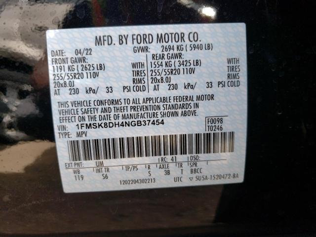 Foto 10 de la subasta – 2022 FORD EXPLORER X con VIN 1FMSK8DH4NGB37454