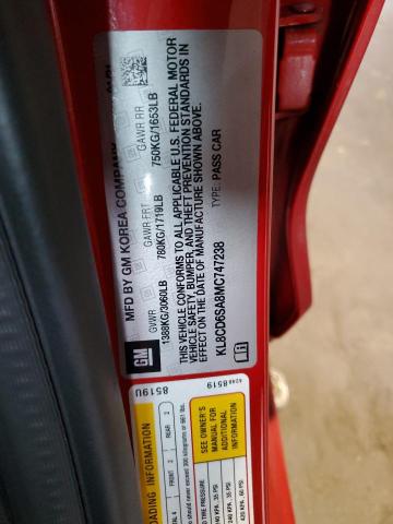 Photo 10 from auction – 2021 CHEVROLET SPARK 1LT with VIN KL8CD6SA8MC747238