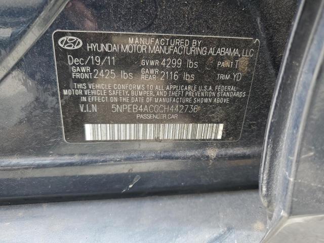 صورة رقم 10 من المزاد - 2012 HYUNDAI SONATA GLS مع VIN 5NPEB4AC0CH442736