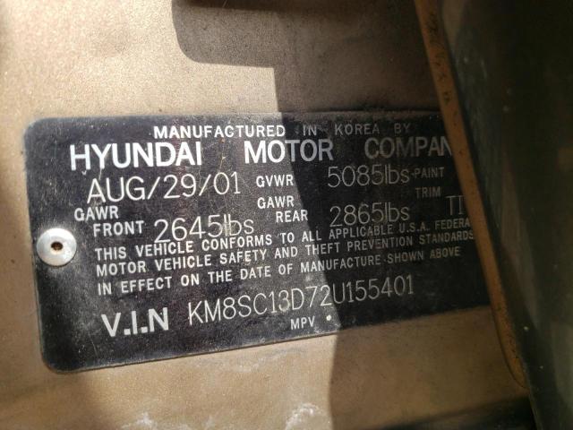Photo 10 from auction – 2002 HYUNDAI SANTA FE G with VIN KM8SC13D72U155401