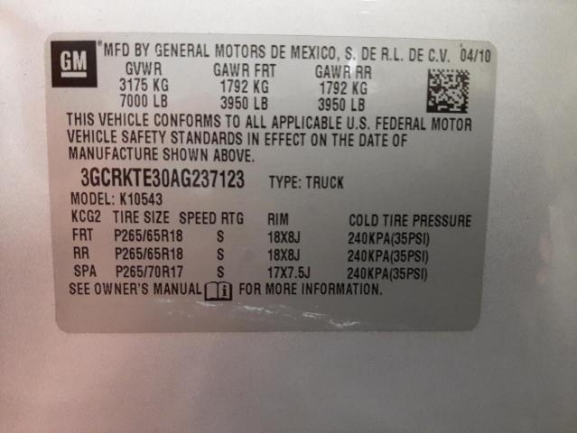 Photo 10 from auction – 2010 CHEVROLET SILVERADO with VIN 3GCRKTE30AG237123