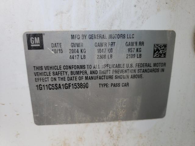 Photo 10 from auction – 2016 CHEVROLET MALIBU LIM with VIN 1G11C5SA1GF153890