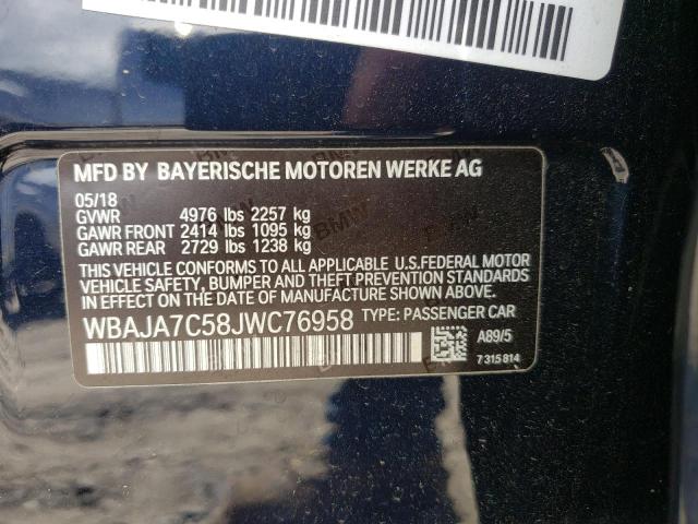 Photo 10 from auction – 2018 BMW 530 XI with VIN WBAJA7C58JWC76958