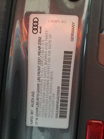 Photo 10 from auction – 2018 AUDI A4 PREMIUM with VIN WAULMAF40JA225836