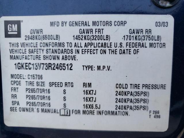 Photo 10 from auction – 2003 GMC YUKON with VIN 1GKEC13V73R246512