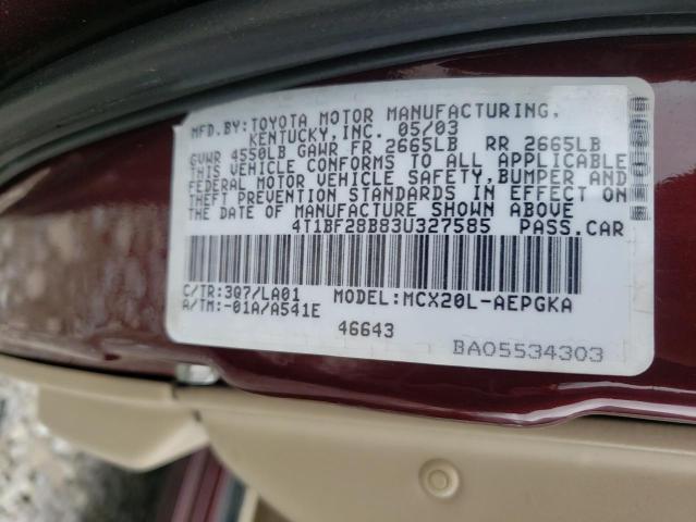 Photo 10 from auction – 2003 TOYOTA AVALON XL with VIN 4T1BF28B83U327585
