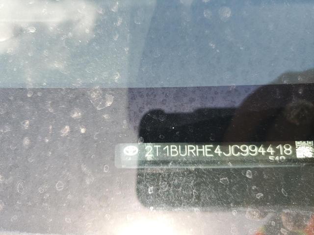 Photo 10 from auction – 2018 TOYOTA COROLLA L with VIN 2T1BURHE4JC994418