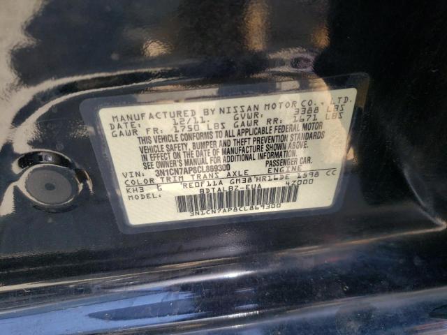 Photo 10 from auction – 2012 NISSAN VERSA S with VIN 3N1CN7AP8CL869300