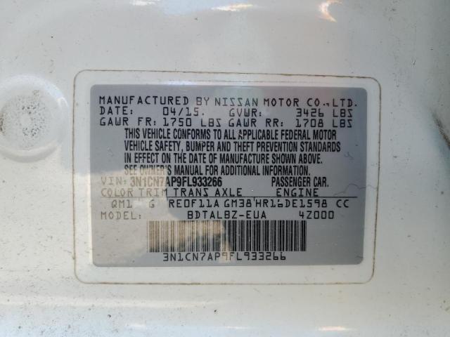 Photo 10 from auction – 2015 NISSAN VERSA S with VIN 3N1CN7AP9FL933266