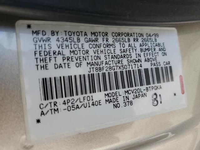 Photo 10 from auction – 1999 LEXUS ES 300 with VIN JT8BF28G7X5071714