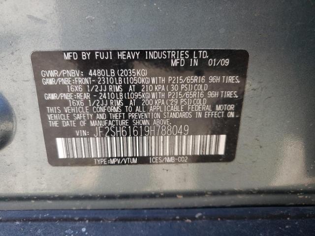 Photo 10 from auction – 2009 SUBARU FORESTER 2 with VIN JF2SH61619H788049