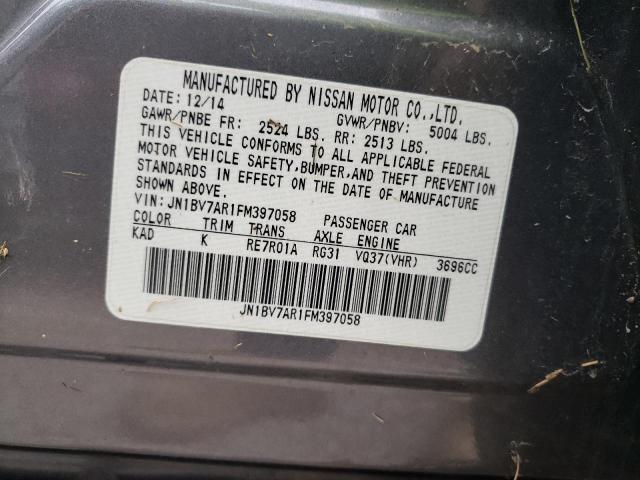 Photo 10 from auction – 2015 INFINITI Q50 BASE with VIN JN1BV7AR1FM397058
