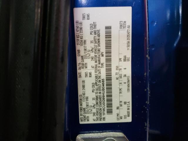 Photo 10 from auction – 2017 FORD ESCAPE SE with VIN 1FMCU0G99HUB04685