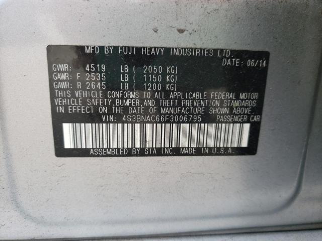 Photo 10 from auction – 2015 SUBARU LEGACY 2.5 with VIN 4S3BNAC66F3006795