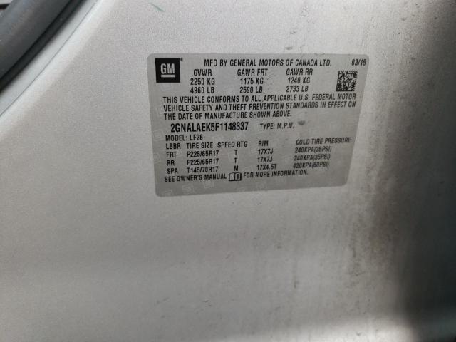 Photo 10 from auction – 2015 CHEVROLET EQUINOX LS with VIN 2GNALAEK5F1148337