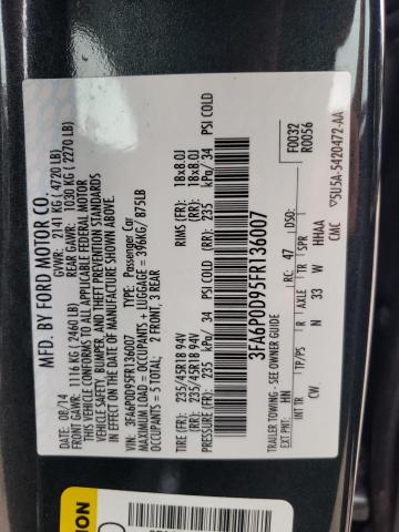 Photo 10 from auction – 2015 FORD FUSION TIT with VIN 3FA6P0D95FR136007