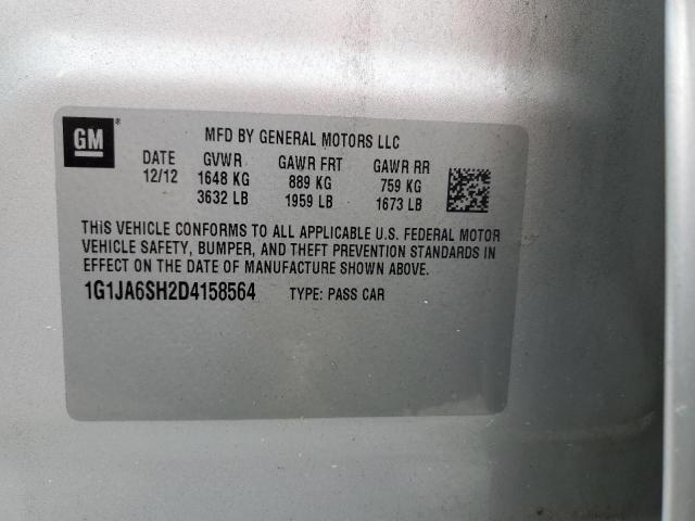 Photo 10 from auction – 2013 CHEVROLET SONIC LS with VIN 1G1JA6SH2D4158564