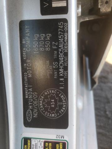 Photo 10 from auction – 2010 HYUNDAI ACCENT GLS with VIN KMHCN4BC5AU457745