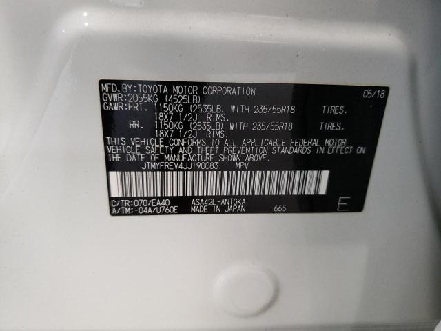 Photo 10 from auction – 2018 TOYOTA RAV4 LIMIT with VIN JTMYFREV4JJ190083
