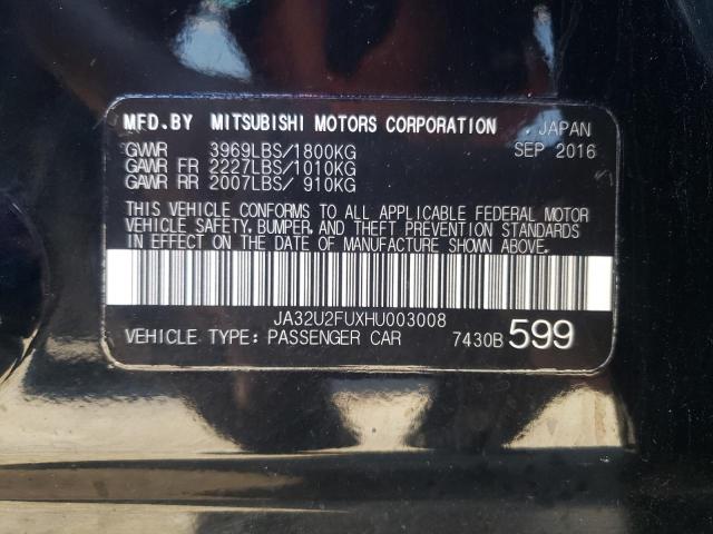 Photo 10 from auction – 2017 MITSUBISHI LANCER ES with VIN JA32U2FUXHU003008