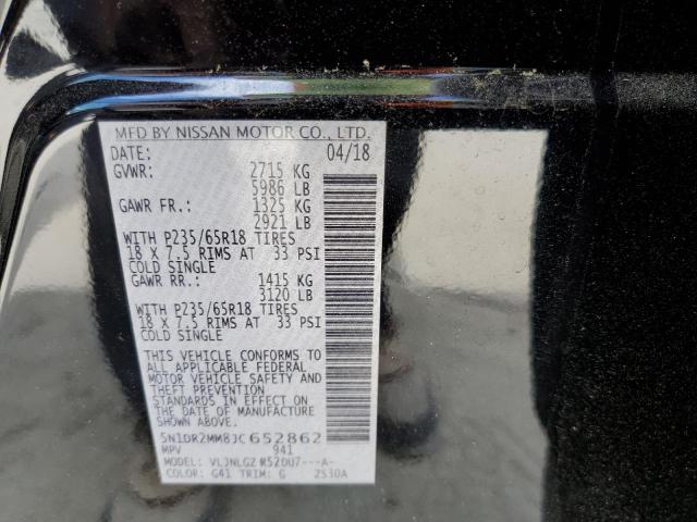 Photo 10 from auction – 2018 NISSAN PATHFINDER with VIN 5N1DR2MM8JC652862
