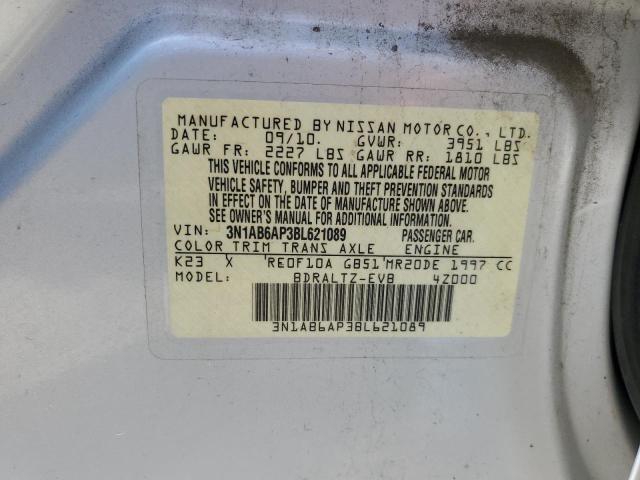 Photo 10 from auction – 2011 NISSAN SENTRA with VIN 3N1AB6AP3BL621089