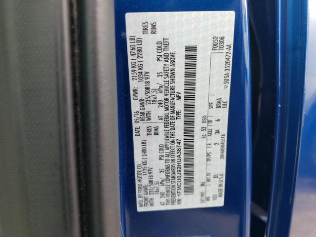 Photo 10 from auction – 2017 FORD ESCAPE TIT with VIN 1FMCU0J92HUA38747