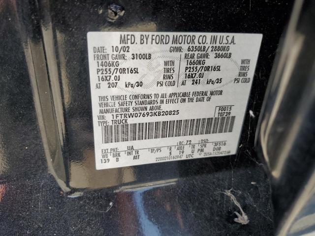 Photo 10 from auction – 2003 FORD F150 SUPER with VIN 1FTRW07693KB20825