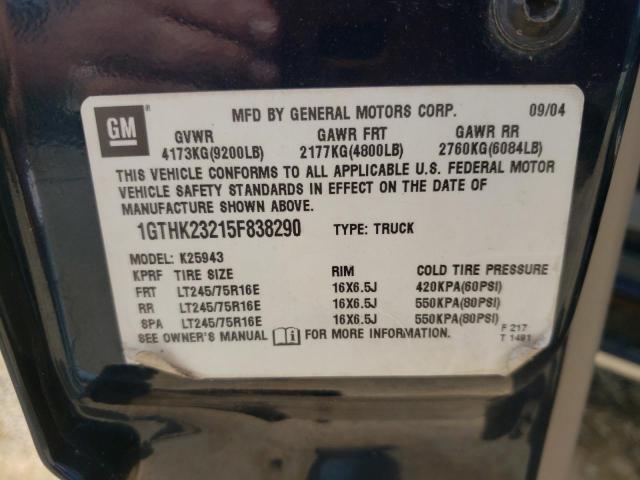 Photo 10 from auction – 2005 GMC SIERRA K25 with VIN 1GTHK23215F838290