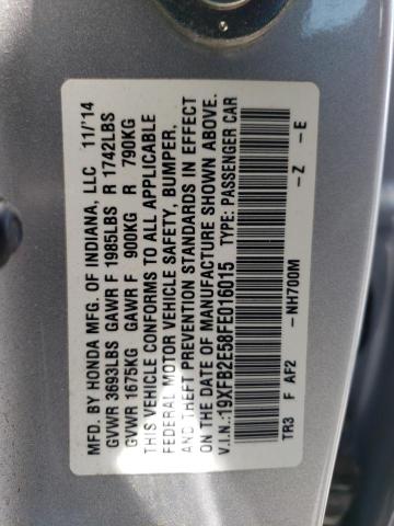 Photo 10 from auction – 2015 HONDA CIVIC LX with VIN 19XFB2E58FE016015