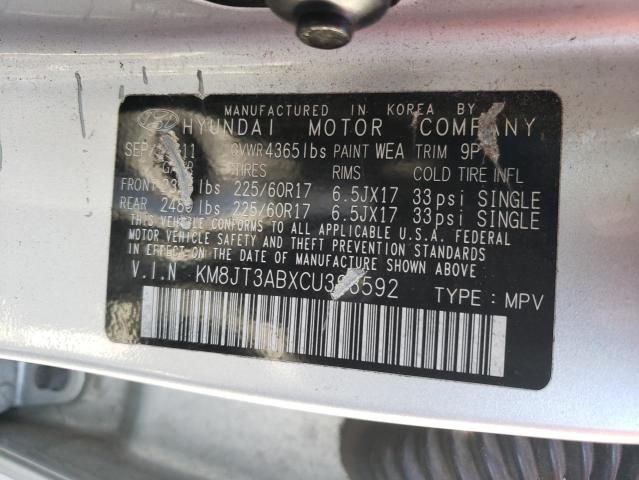 Photo 10 from auction – 2012 HYUNDAI TUCSON GL with VIN KM8JT3ABXCU393592