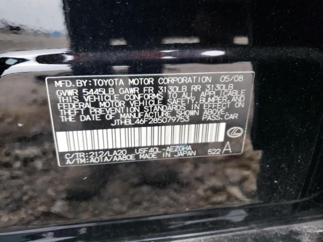 Photo 10 from auction – 2008 LEXUS LS 460 with VIN JTHBL46F285079753