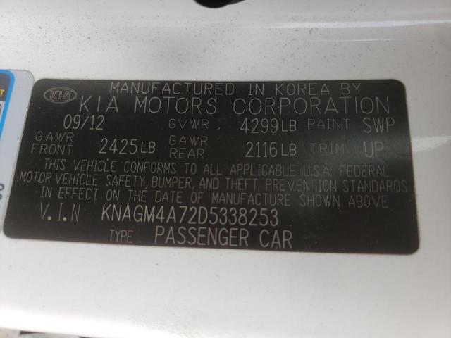 Photo 10 from auction – 2013 KIA OPTIMA LX with VIN KNAGM4A72D5338253