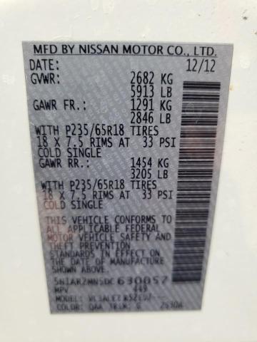 Photo 10 from auction – 2013 NISSAN PATHFINDER with VIN 5N1AR2MN5DC630057