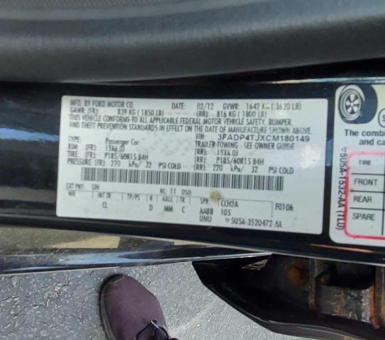 Photo 10 from auction – 2012 FORD FIESTA S with VIN 3FADP4TJXCM180149