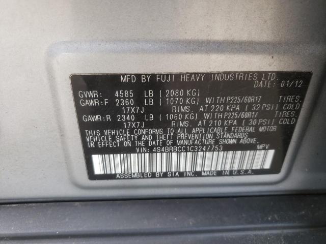 Снимка 10 от търг – 2012 SUBARU OUTBACK 2. с VIN 4S4BRBCC1C3247753
