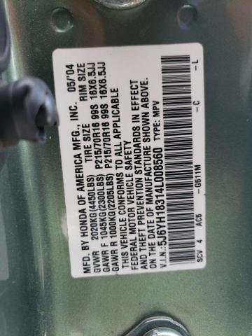 Photo 10 from auction – 2004 HONDA ELEMENT LX with VIN 5J6YH18314L008560