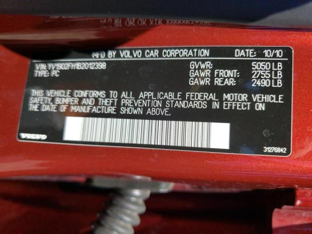 Photo 10 from auction – 2011 VOLVO S60 T6 with VIN YV1902FH1B2012398