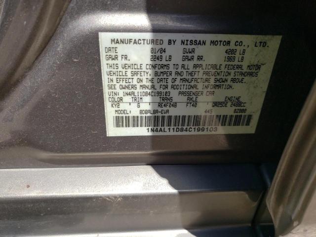 Photo 10 from auction – 2004 NISSAN ALTIMA with VIN 1N4AL11D84C199103