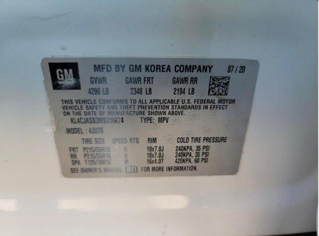 Photo 10 from auction – 2021 BUICK ENCORE PRE with VIN KL4CJASB3MB310274