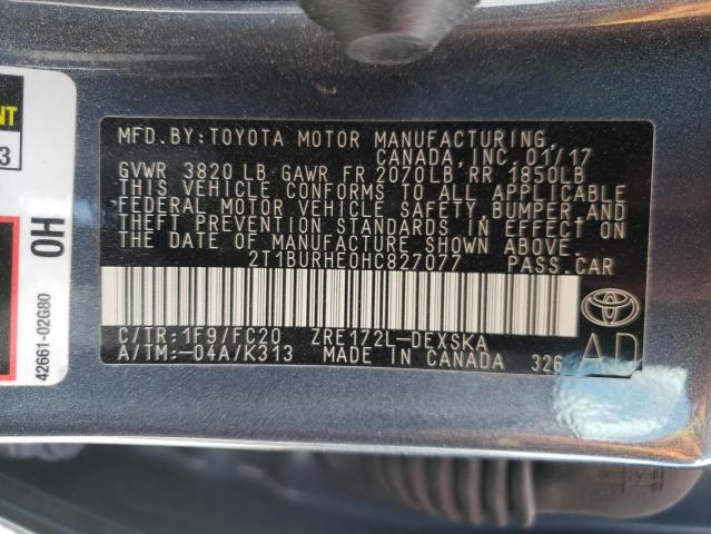 Photo 10 from auction – 2017 TOYOTA COROLLA L with VIN 2T1BURHE0HC827077