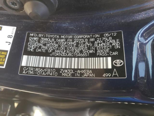 Photo 10 from auction – 2012 TOYOTA PRIUS with VIN JTDKN3DU8C1546651