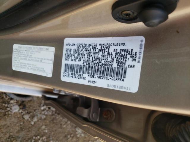 Photo 10 from auction – 2002 TOYOTA CAMRY LE with VIN 4T1BE32K82U098602