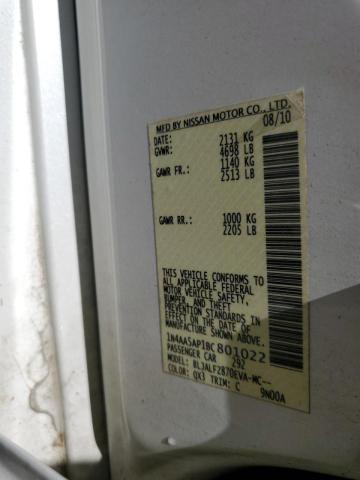 Photo 10 from auction – 2011 NISSAN MAXIMA S with VIN 1N4AA5AP1BC801022