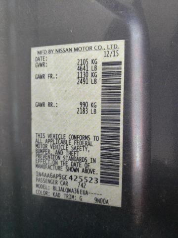 Photo 10 from auction – 2016 NISSAN MAXIMA 3.5 with VIN 1N4AA6AP9GC425523